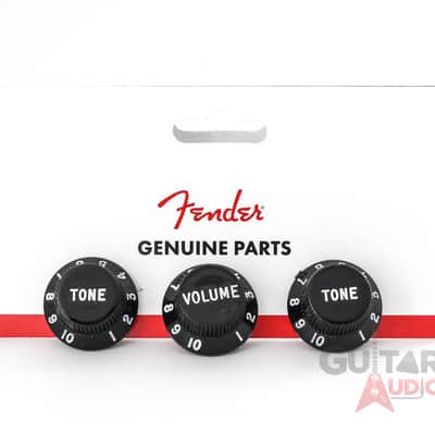 Genuine Fender Stratocaster/Strat Black Guitar Control Knobs - 2 Tone, 1 Volume image 6