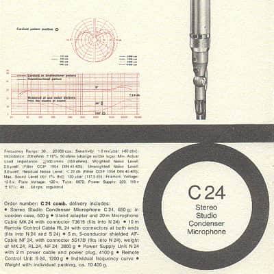 MINT 1967 AKG C 24 MKII Stereo Large Diaphragm Tube Condenser Microphone with 60’s MS box, custom cables and XL Pelican case. image 23