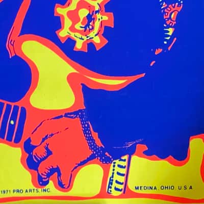 Jimi Hendrix Blacklight poster 1971 image 5