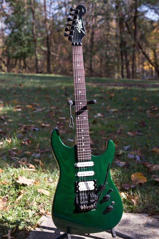 Fender HM Strat 1980s Green Flame image 1