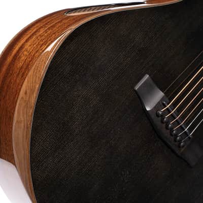 Cort MODERNBLACK Modern Concert Body Venetian Cutaway Solid European Sitka Spruce Top Walnut Reinforced Mahogany Neck 6-String Acoustic-Electric Guitar w/Hard Case image 4