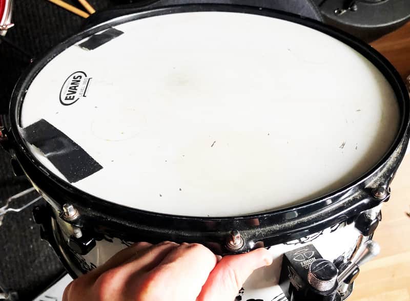 Trick 14 x 6.5 Trick Custom Snare  black and white skull image 1