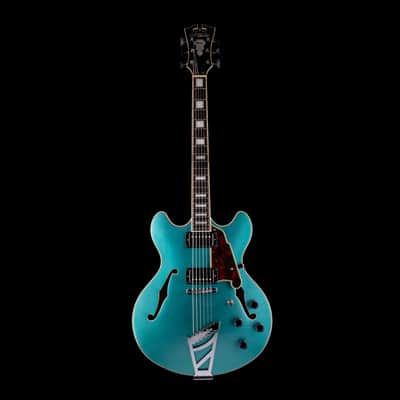 Used D’Angelico Premier DC Semi Hollowbody Turquoise With Gig Bag image 2