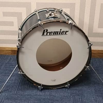 Premier 1970s 22″ x 14″ Bass Drum in Aquamarine Shimmer Bild 2