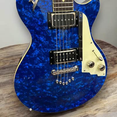 Duesenberg 49er Solid-body, Mahogany (2008) - Blue Pearl image 8