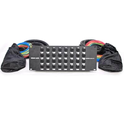 32 Channel XLR TRS Combo Splitter Snake Cable - two 15' XLR trunks Rack Mount image 2