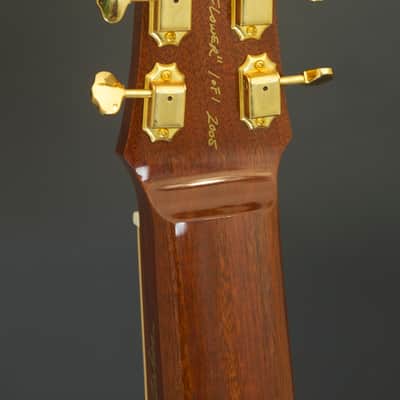 Asher "Lotus Flower" Inlay on Electro Hawaiian Model I 2005 trans blue nitro image 7