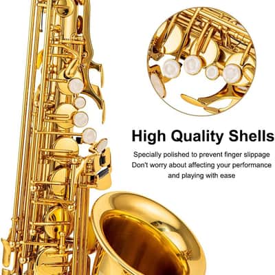 Alto Saxophone High Quality Brass Sax with E-Flat Gold Saxophone Case Mouthpiece Accessories Ideal for Beginners to Advanced Musicians image 3