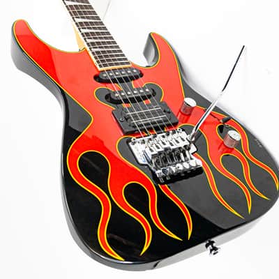1996 Jackson DK2 Pro Dinky Electric Guitar – Hot Rod Flames, Floyd Rose, Gigbag image 15