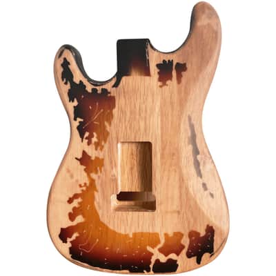 DIY ST Style Electric Guitar Body – Solid Alder – Relic 3 Tone Sunburst Nitro Finish – HSH Route image 2