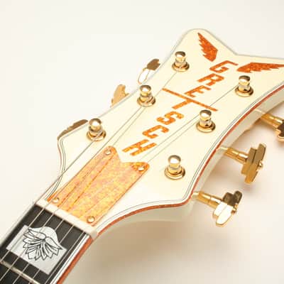 Gretsch G6136-55 Vintage Select Edition '55 White Falcon Hollow Body with Cadillac Tailpiece TV Jones Solid Spruce Top Vintage White Lacquer JT25082635 image 6