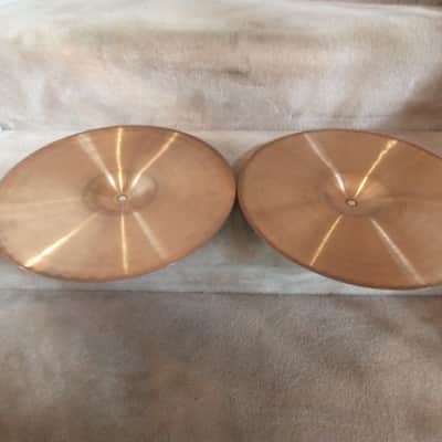 Paiste Vintage series 505 green label 14 in hi hat cymbals, 953/1109 grams excellent condition! image 10