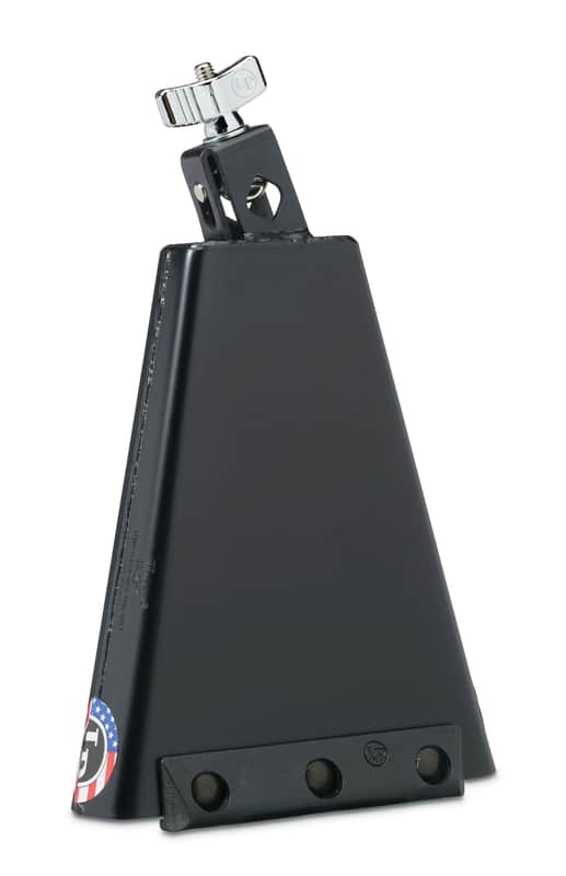 Latin Percussion LP009-N Classic Ridge Rider Rock Cowbell with Self-Aligining .5" Mount - Black with Yellow Edge image 1