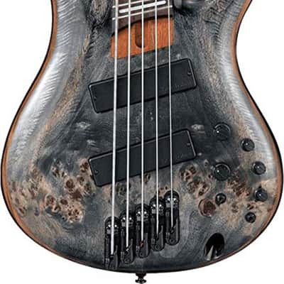 Ibanez SRMS805 Bass Workshop Multi-Scale 5-String Bass Guitar, Bound Panga Panga Fingerboard, Deep Twilight image 2
