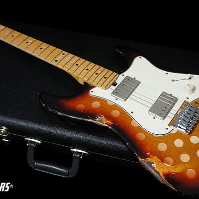 Friedman USA Custom Shop Vintage S in White Polka Dot over 3 Tone Burst image 3