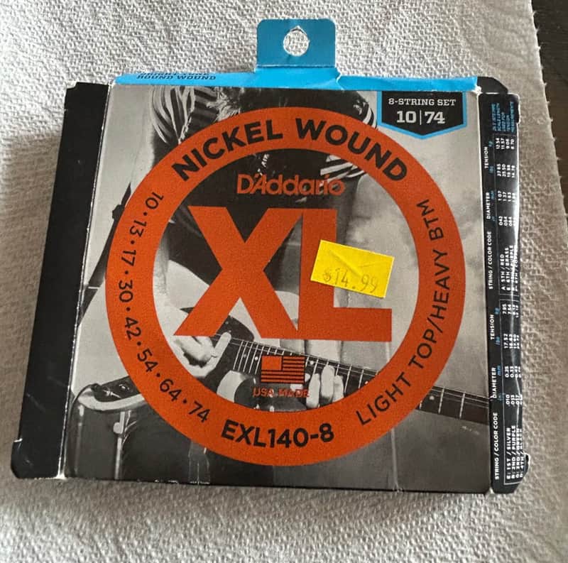 D'Addario EXL140-8 Light Top/Heavy Btm 10-74 Nickel Wound XL Electric 8-Strings Guitar - 3 Packs image 1