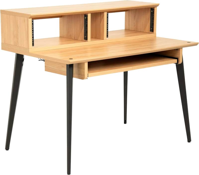 Gator Recording Studio Desk Table Workstation w/ 8U Rack - Maple image 1