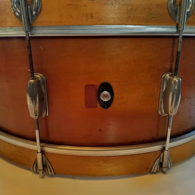 Slingerland No 608 10X28 Parade King 3 Ply Mahogany Scotch Separate Tension Bass Drum 1956 - Mahogany image 7