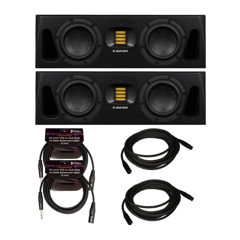 ADAM Audio A44H Powered Two-Way Midfield Studio Monitor (2-Pack) Bundle image 1