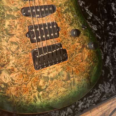 Suhr Custom modern s waterfall burl maple top black limba body image 7