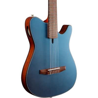 Ibanez FRH10NIBF Thinline Nylon Acoustic-Electric Guitar Indigo Blue Metallic Flat imagen 6