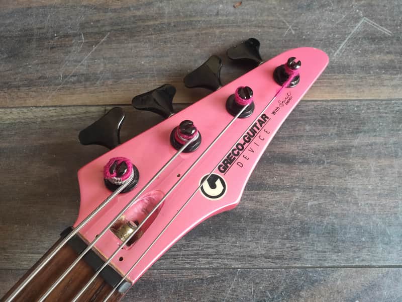 1986 Greco Japan JJB-M1 Medium Scale Electric Bass Guitar (Pink