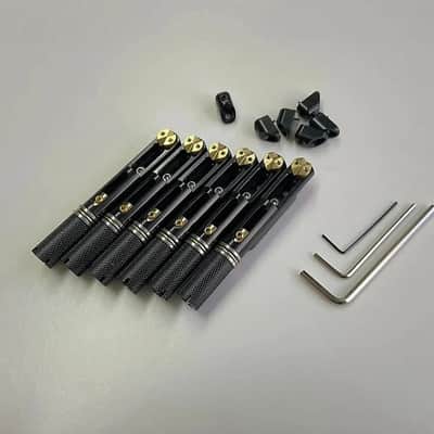 Black 7 String 7 Piece Headless Guitar Bridge Saddles Set image 2