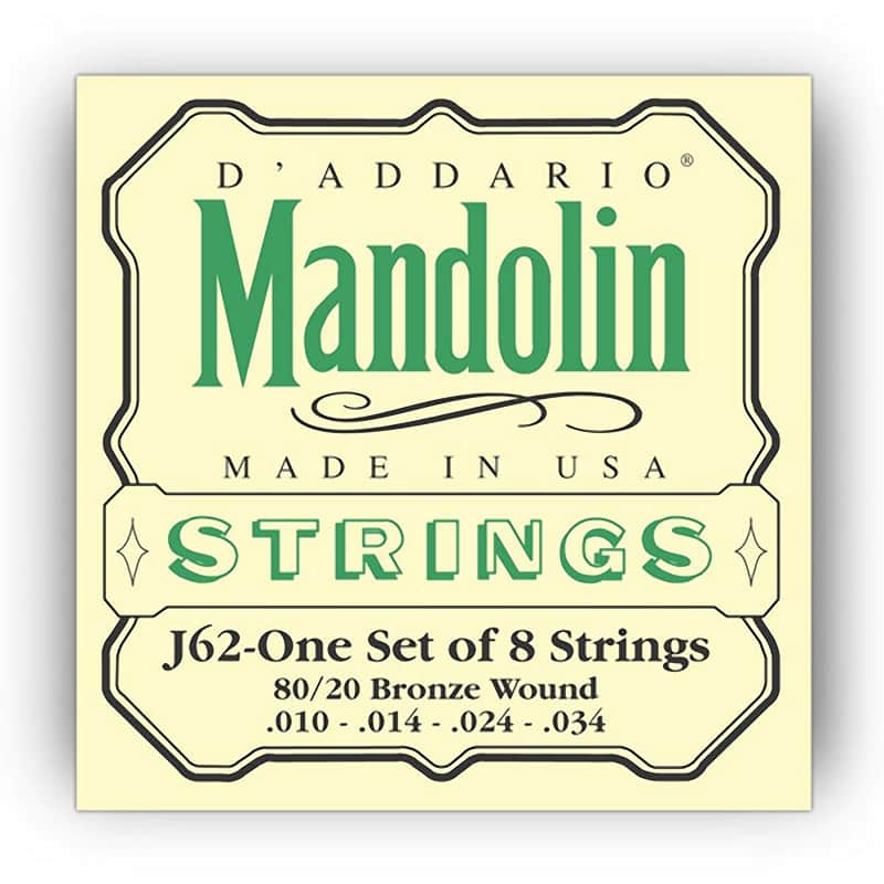 D'Addario EJ62 80/20 Bronze Mandolin Strings, Light, 10-34 image 1