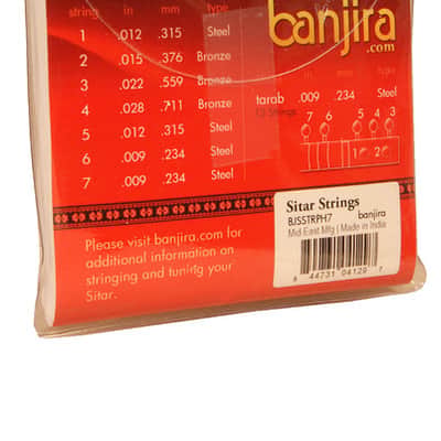 Banjira BJSSTRPH7 Pro 7-String Sitar String Set - Heavy image 2
