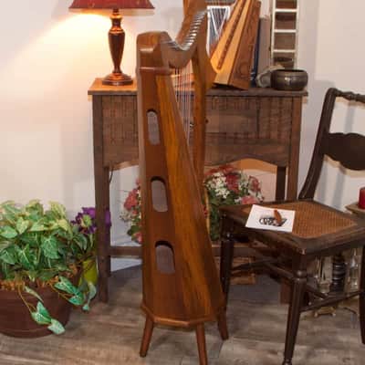 Roosebeck HMNA5CSP Chelby Levers 29-String Minstrel Harp 5 Panel w/Padestal, Tuning Tool & String Set image 4