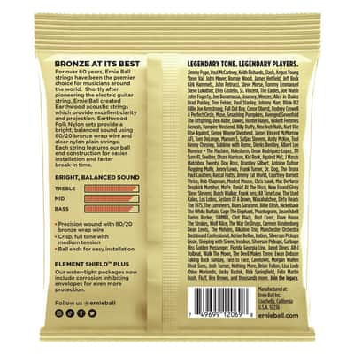 Ernie Ball 2069 Earthwood 80/20 Bronze Folk Nylon Ball End image 2