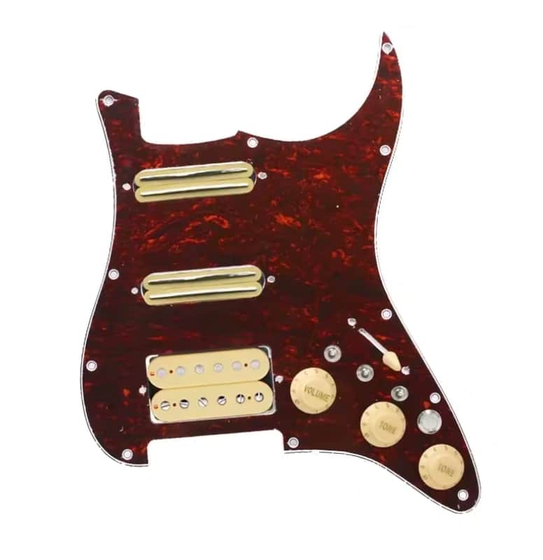Red Turtle Shell Guitar Strat Stratocaster Style Loaded Prewired Pickguard, Multi Tones Wiring image 1