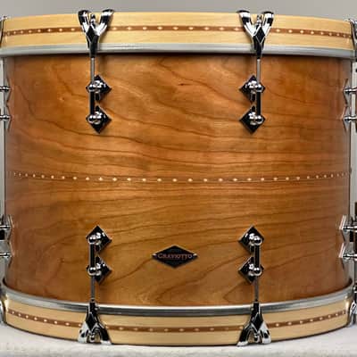 Craviotto 20/12/14" Solid Cherry Drum Set w/ Cherry Inlay - Kit #1161 image 7