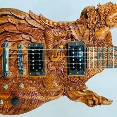 Electric Guitar Handmade by Blueberry Garuda Vishnu Balinese Motif with Seymour Duncan Pickups image 1