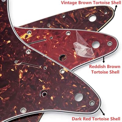 Electric Guitar Standard Stratocaster SSH Pickguard Start Pickguard Scratch Plate for Fender USA/Mexican Model Style 11-Hole (Dark Red Tortoise Shell) image 5