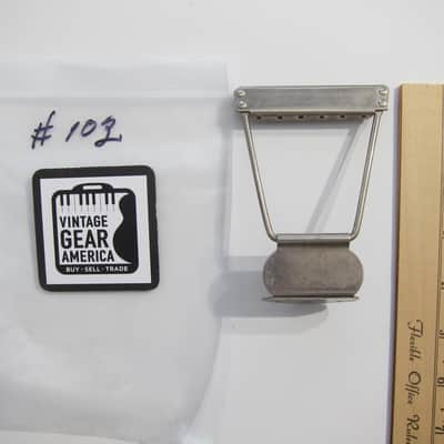 Harmony Silvertone & Others Vintage Acoustic & Electric Guitar Tailpiece Authentic Vintage Part Circa-1950s-1960s-Nickel Silver image 10