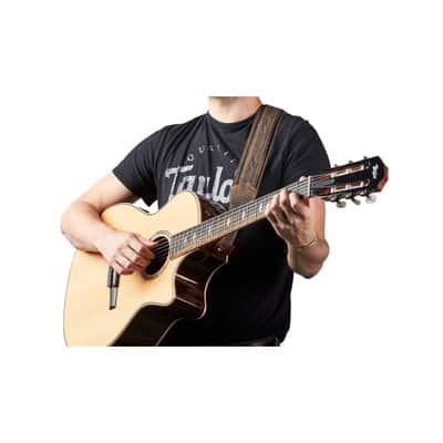 Taylor Element Distressed Leather Guitar Strap - Dark Brown 3" image 2