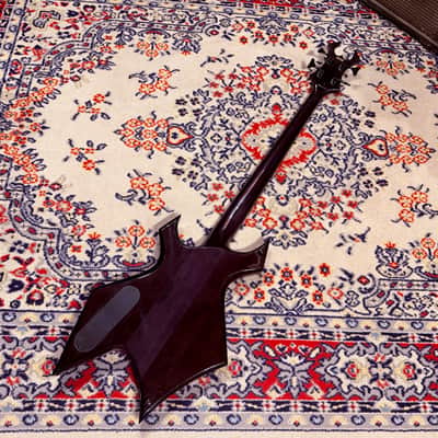 2000 B.C. Rich N.J. Neck Thru Series Warlock Bass - Made In Korea - Transparent Black w/ Coffin Case Bild 2