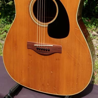 Yamaha FG-180 Red Label Jumbo Dreadnought 1971 - Natural + Hard Case image 2