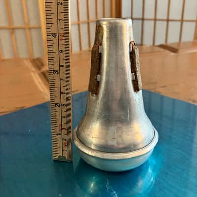 Trumpet Mutes Lot of 2 Aluminum Vintage 6.5h & 4.5h Brass Instruments Bugle image 10