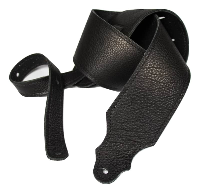 Franklin Strap 3" Purist Glove Leather Guitar Strap - Black w/ Black Stitching image 1
