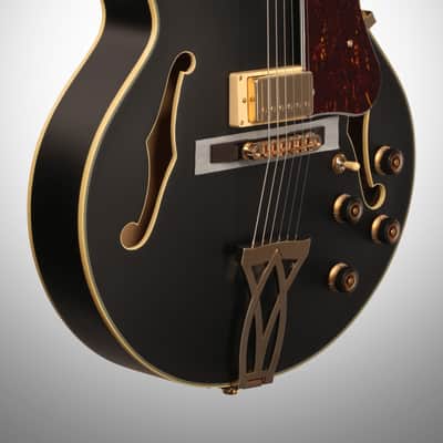 Ibanez AF75G Artcore Hollowbody Electric Guitar, Black Flat image 4