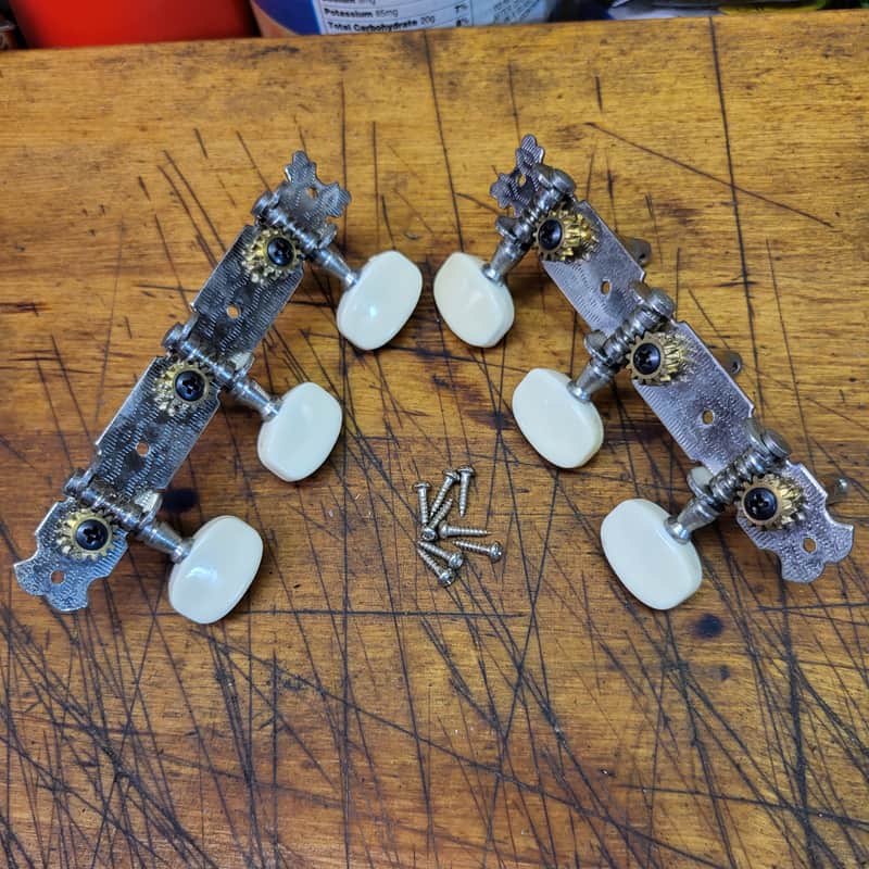 Tuners Vintage RARE 1970's 3x3 Open Back Guitar Tuners Luthier Parts image 1
