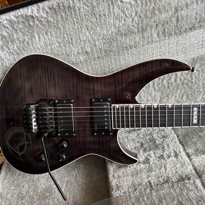 2014 ESP E-II Horizon-III FR EMG STBLKSB - LIKE NEW - EMG’s Floyd Rose Flame Top Neck-Thru VIDEO! image 4