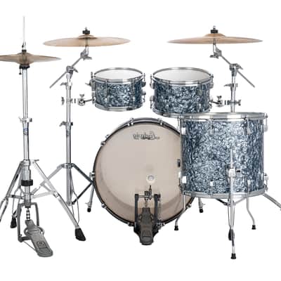 Ludwig NeuSonic Steel Blue Pearl Wrap Rapid MOD2 Drums 14x22_14x16_7x12_6x10 Shell Pack Authorized Dealer image 3