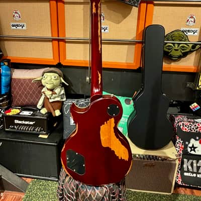 Immagine Vintage Guitars V100 ICON  Electric Guitar ~ Distressed - LEMON DROP “SUPER FLAME MAPLE TOP” Free Case Incl. - 2