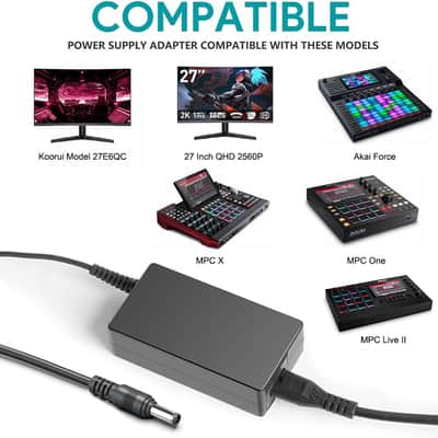 65W Power Adapter for Akai Force, MPC X, MPC One, MPC Live II, MPC Touch Standalone Music Production Center MPC Live II 2 Retro, Fujitsu Lifebook E544 E554 E546 E556 Laptop Power Supply Cord image 4