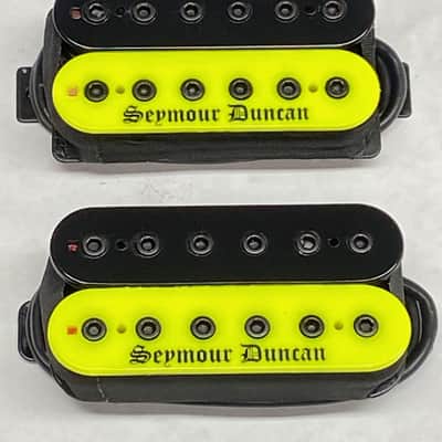 Seymour Duncan Black Winter Blackened Pickup Set In Neon Yellow/Black Zebra image 2