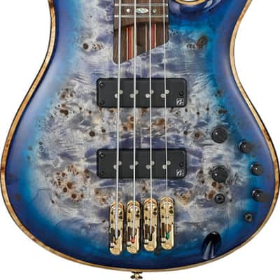 Ibanez SR Premium 4 String Electric Bass w/Bag - Cerulean Blue Burst (SR2600CBB) image 4