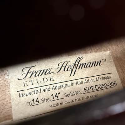 Franz Hoffman Etude 14" Viola Outfit w/ Bow & Case – Used – Good Condition image 12